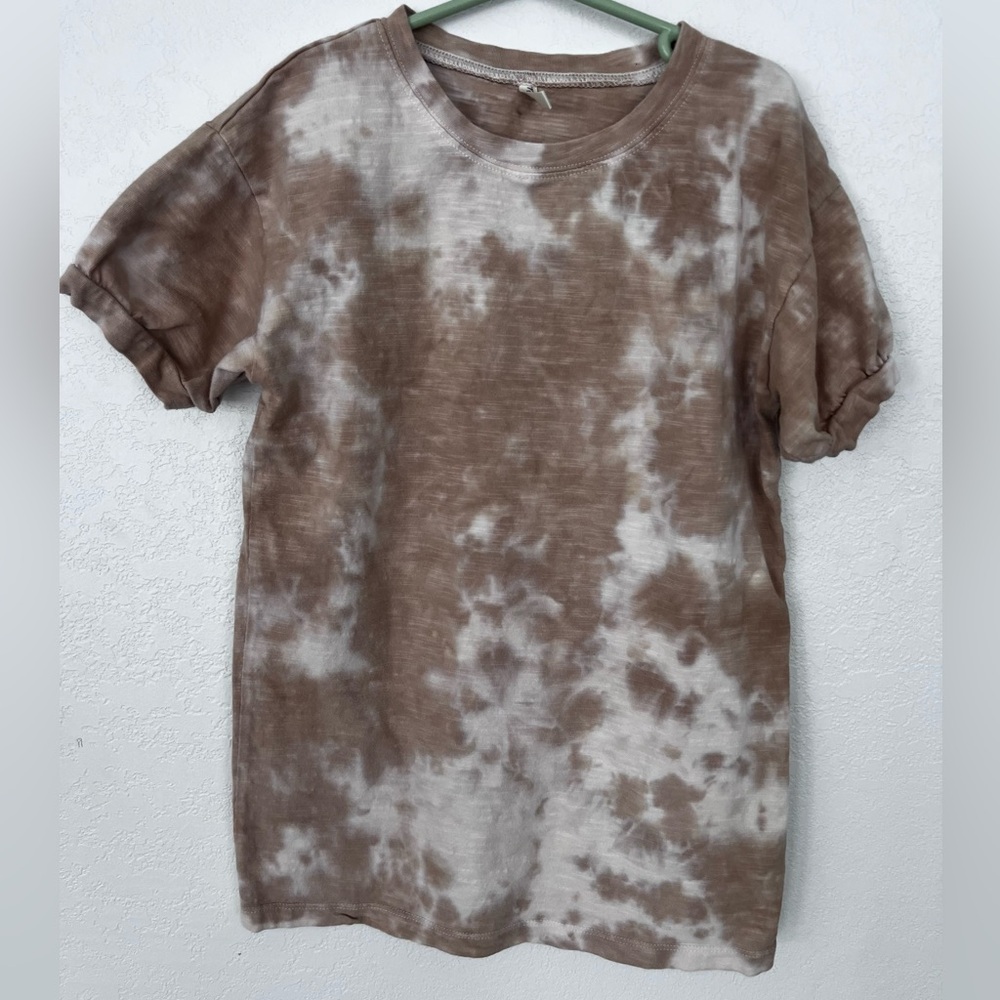 Tie-Dye T-Shirt dress with cute sleeve detail Rylee+Cru size 6-7
